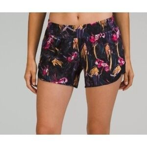 Lululemon Hotty Hot Shorts Veiled Floral Black Women's Size 10